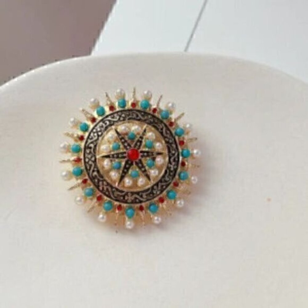 Vintage Court Western Vintage Pearl Bohemian Brooch Western Accessories Banquet